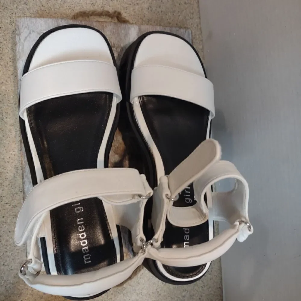 Madden Chunky White Platform Sandals
